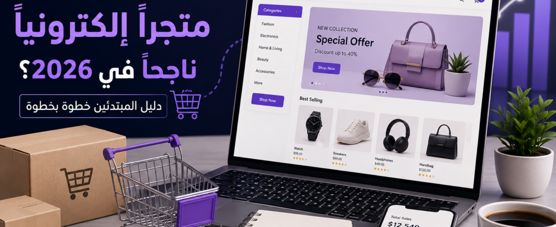 كيف تبدأ متجراً إلكترونياً ناجحاً في 2026؟ دليل المبتدئين خطوة بخطوة