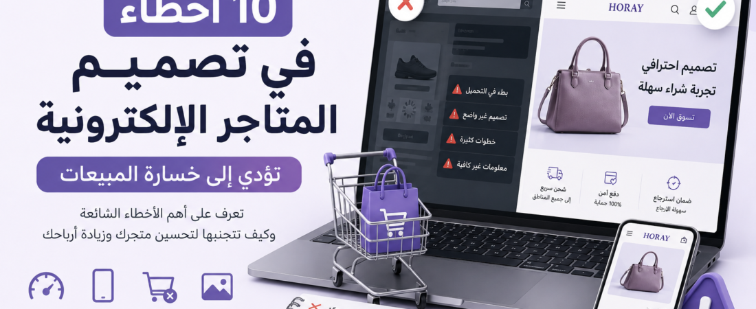 10 أخطاء في تصميم المتاجر الإلكترونية تؤدي إلى خسارة المبيعات
