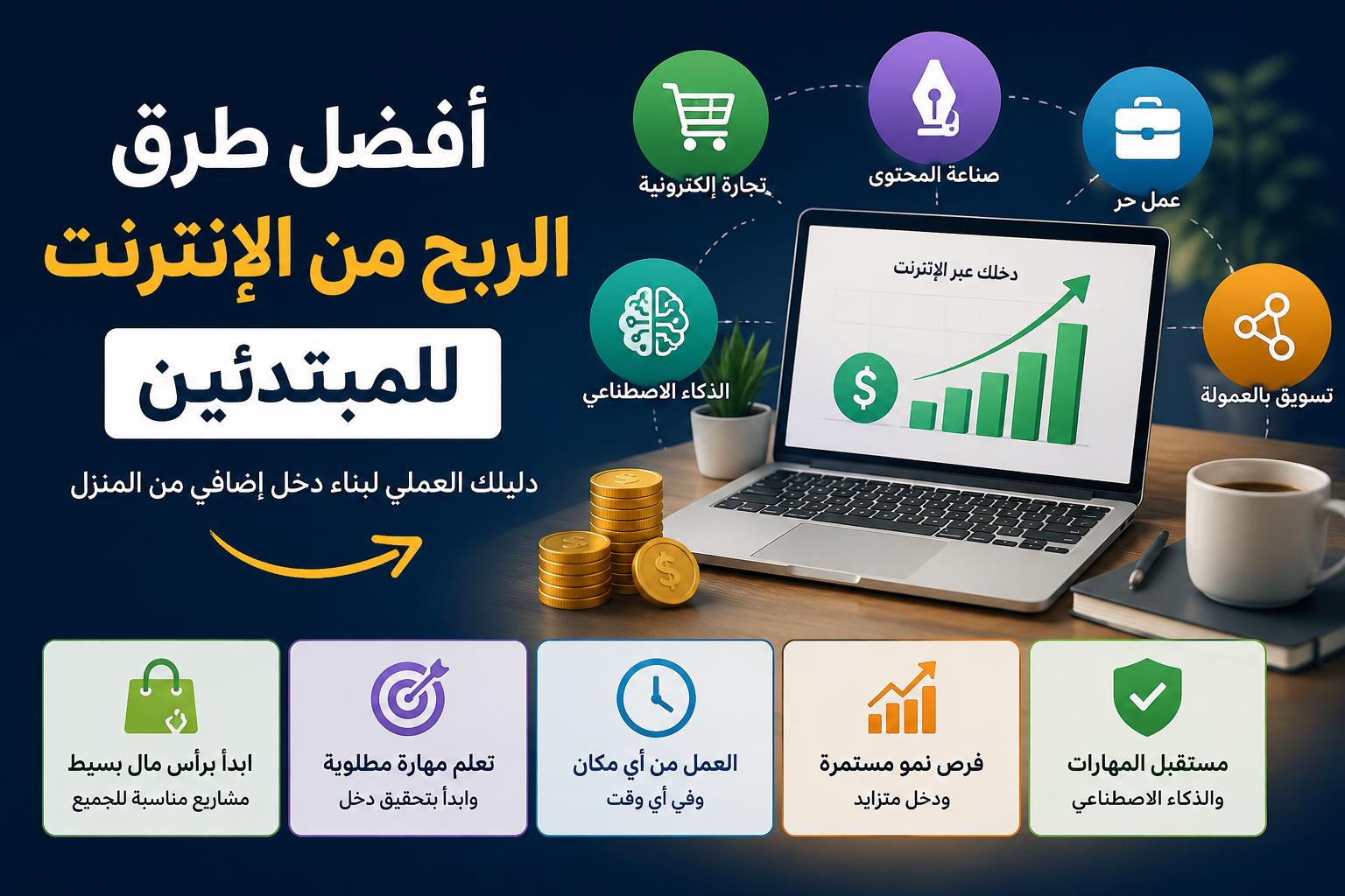 أفضل طرق الربح من الإنترنت للمبتدئين