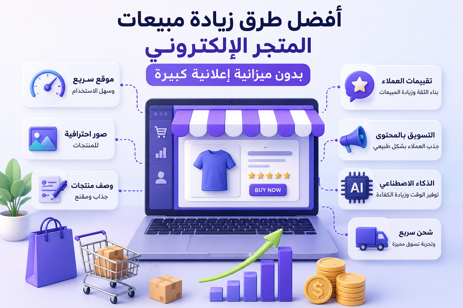 أفضل طرق زيادة مبيعات المتجر الإلكتروني بدون ميزانية إعلانية كبيرة